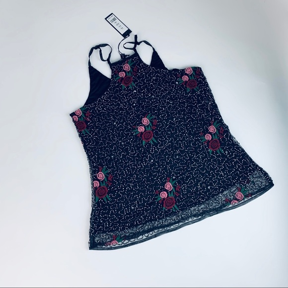 Romeo & Juliet Beaded Embroidered Rose Top - Picture 6 of 6